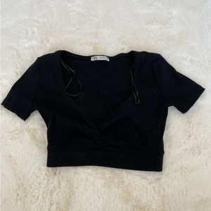 Zara black crop top